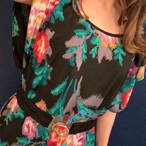 Aritzia Abstract Floral Print Mini Dress